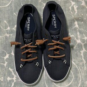 Sperry Top Sider Pier View Sneaker Memory Foam Navy Blue Size 5.5